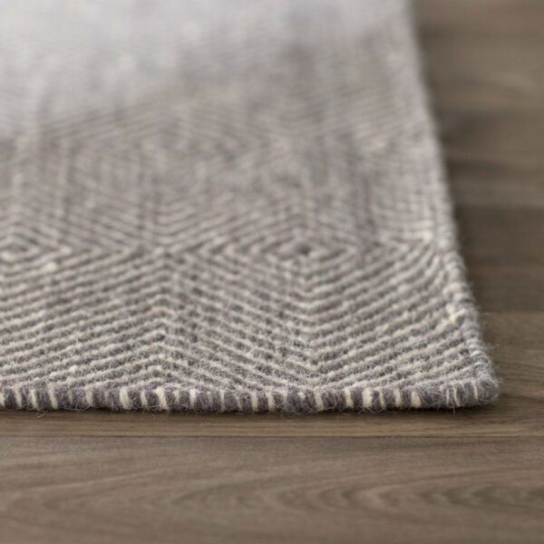 Gray 3' x 5' Flat Woven Hand Made Wool/Cotton Gray Area Rug - Image 3