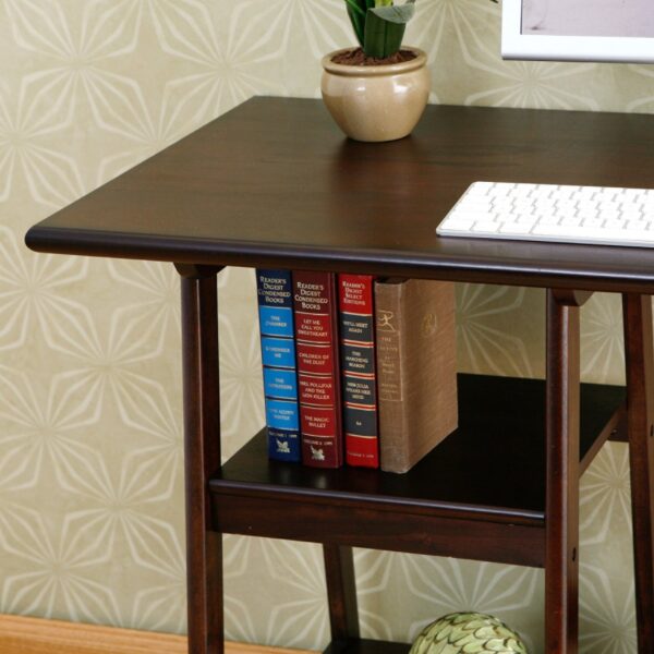 Espresso Finish Wood Home Office Laptop Computer Desk - Image 3