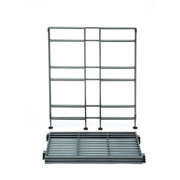 3-Shelf Iron Rectangular Folding Metal Bookcase Storage Shelves - Image 2