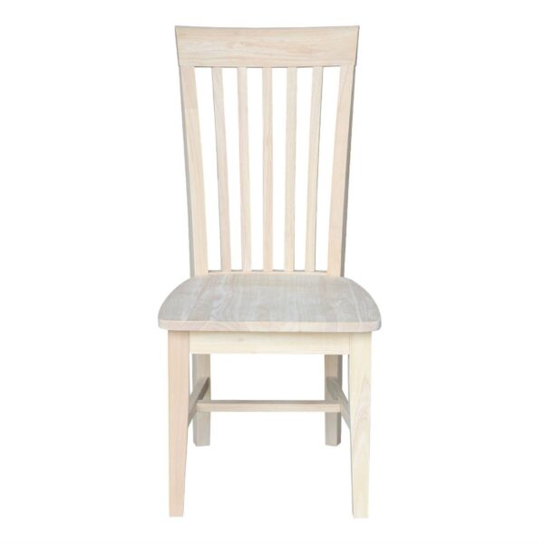 Set of 2 - Mission Style Unfinished Wood Dining Chair with High Back - Image 2