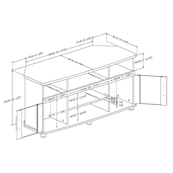 Black Corner TV Stand with Frosted Glass Doors - Image 3