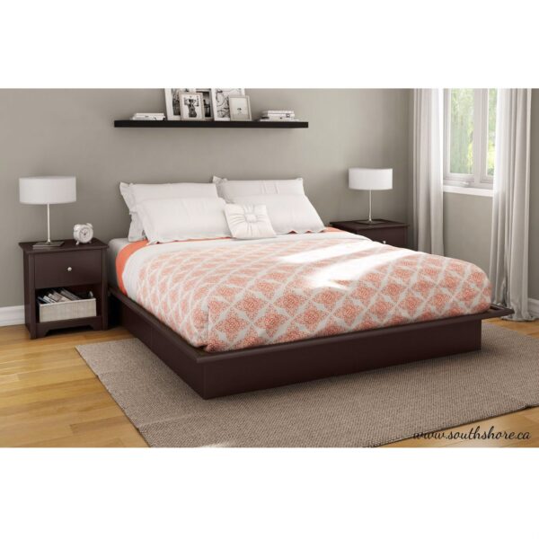 King size Eco-Friendly Platform Bed in Dark Brown Chocolate Finish - Image 2
