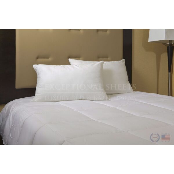 Set of 2 Hypoallergenic Down Alternative Pillows with 100% Cotton Ticking - Image 2