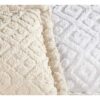 Full size Diamond Pattern Cotton Chenille Bedspread in White - Image 2