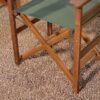 Set of 2 - Outdoor Patio Seating Directors Chair with Forest Green Fabric Seat - Image 3
