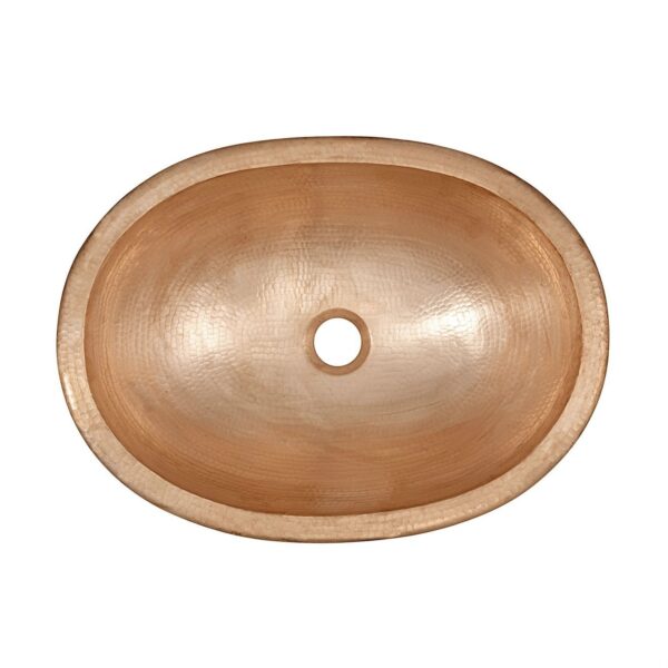 Pure Copper 19-inch Oval Bathroom Sink Unfinished - Image 2