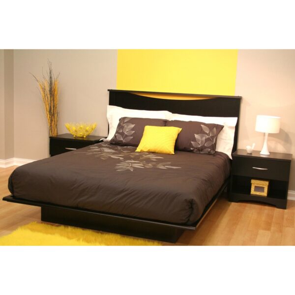 Full size Contemporary Platform Bed in Black Finish - Image 2