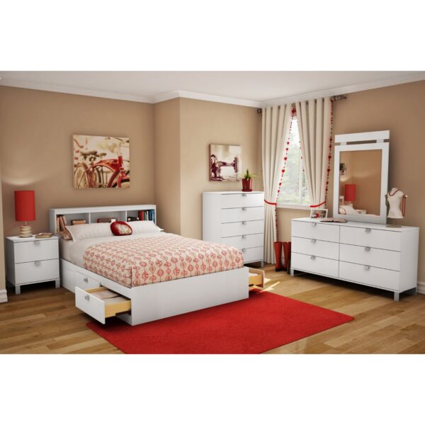 Full size Modern Platform Bed with 4 Storage Drawers - Image 4