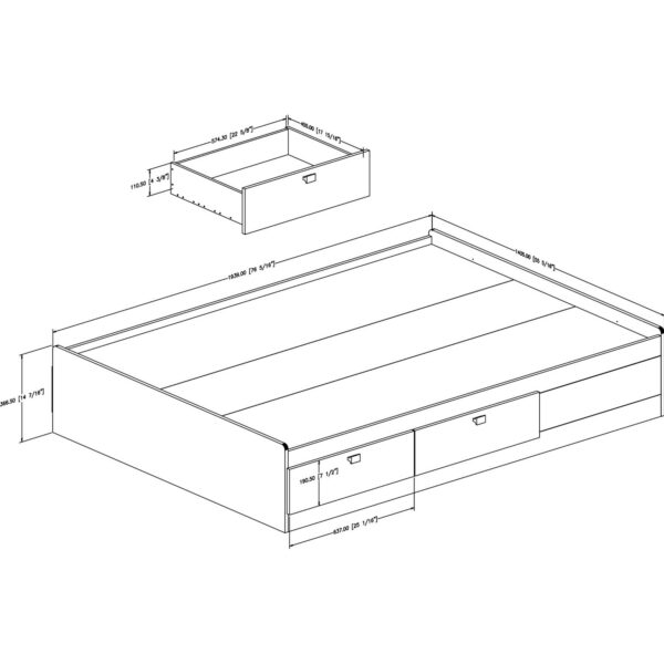 Full size Modern Platform Bed with 4 Storage Drawers - Image 5