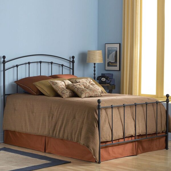 Full Complete Metal Bed Frame with Round Final Posts Headboard and Footboard - Image 2