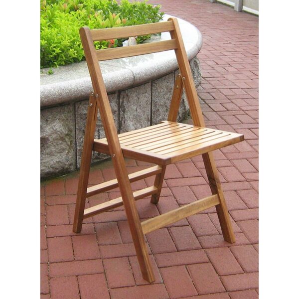 Set of 4- Outdoor Wooden Folding Patio Chairs - Image 2