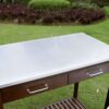 Outdoor Solid Wood Potting Bench Work Table with Galvanized Metal Top - Image 4
