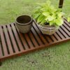 Outdoor Solid Wood Potting Bench Work Table with Galvanized Metal Top - Image 5