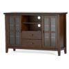 Medium Brown Wood Tall TV Stand for TV's up to 60-inch - Image 2