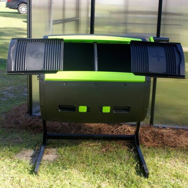 Rotating 65-Gallon Compost Bin Tumbler with 2 Compartments - Image 2