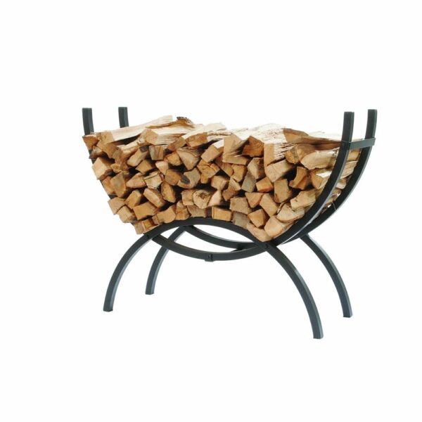 Crescent Tubular Steel Metal Firewood Log Storage Rack - Image 2
