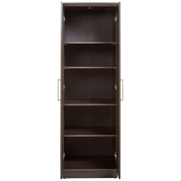 Bedroom Wardrobe Cabinet Storage Closet Organizer in Dark Brown Oak Finish - Image 2