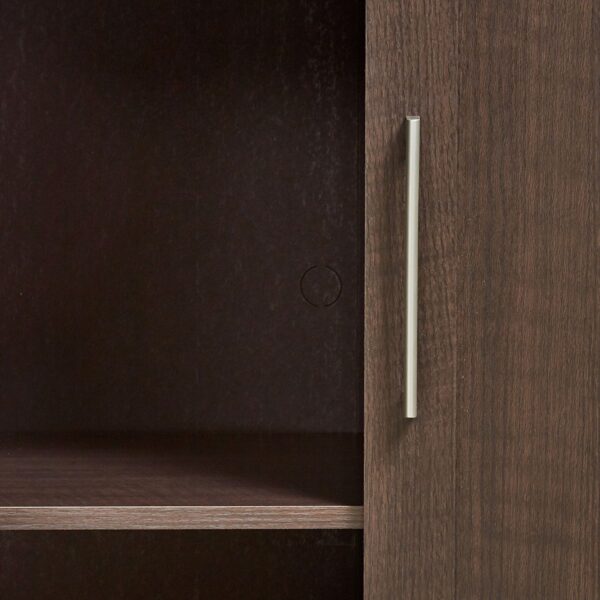 Bedroom Wardrobe Cabinet Storage Closet Organizer in Dark Brown Oak Finish - Image 3