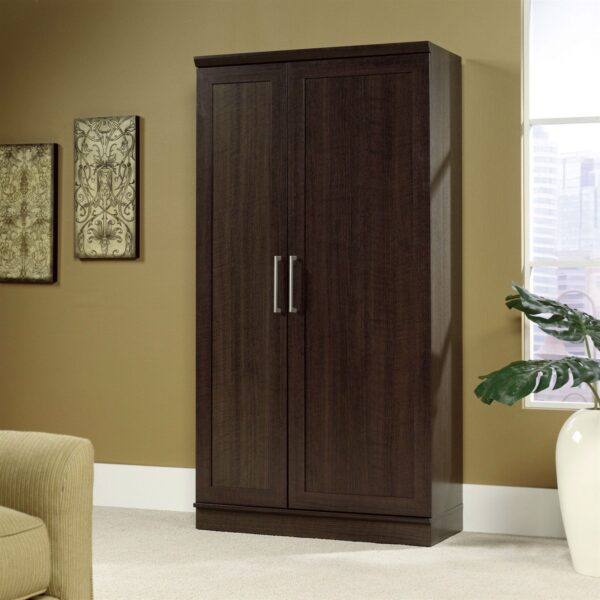 Multi-Purpose Living Room Kitchen Cupboard Storage Cabinet Armoire in Brown - Image 2
