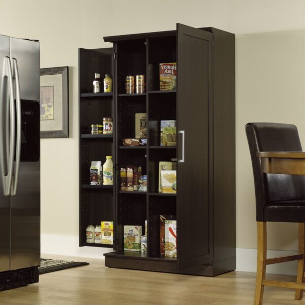 Multi-Purpose Living Room Kitchen Cupboard Storage Cabinet Armoire in Brown - Image 3