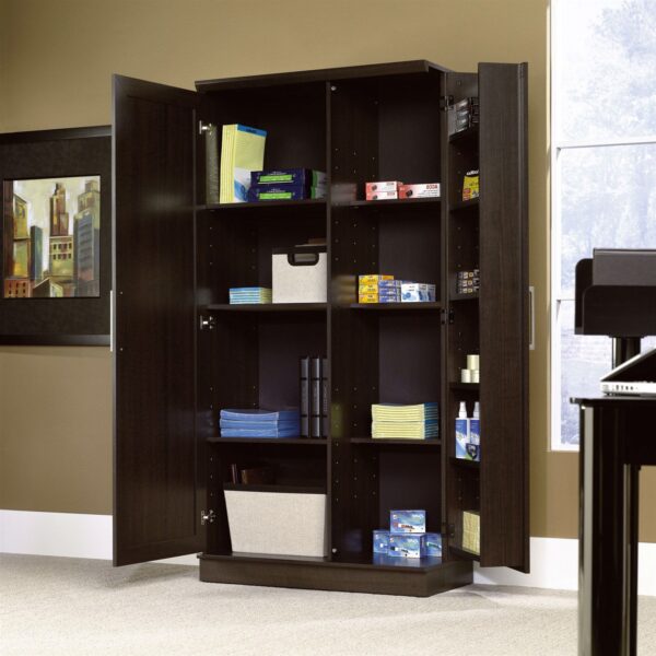 Multi-Purpose Living Room Kitchen Cupboard Storage Cabinet Armoire in Brown - Image 4