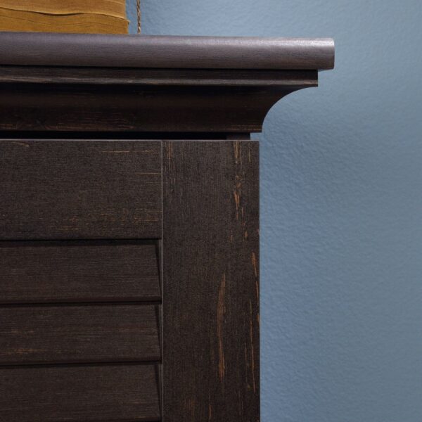 Multi-Purpose Wardrobe Armoire Storage Cabinet in Dark Brown Antique Wood Finish - Image 2