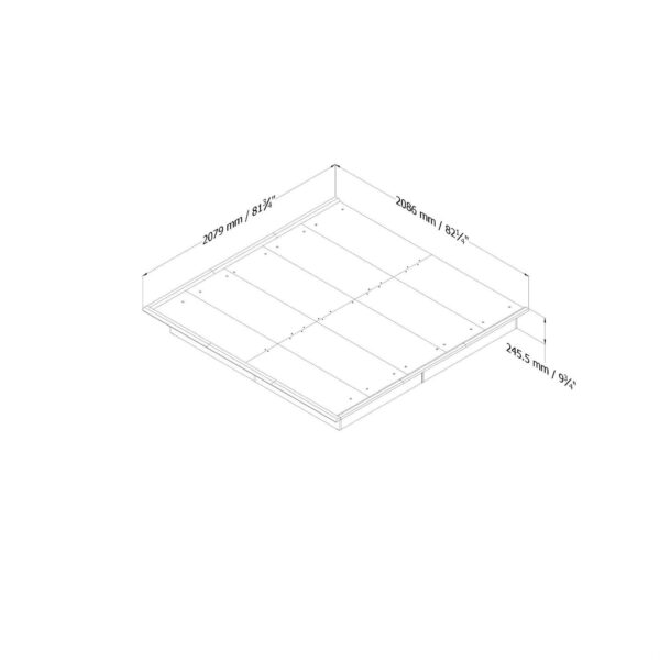 King size Modern Platform Bed Frame in Black Wood Finish - Image 3