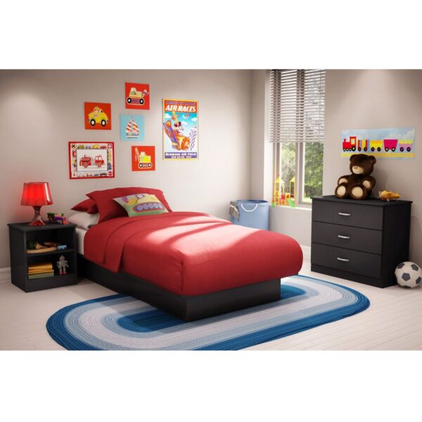 Twin size Platform Bed Frame in Black Wood Finish - Image 4