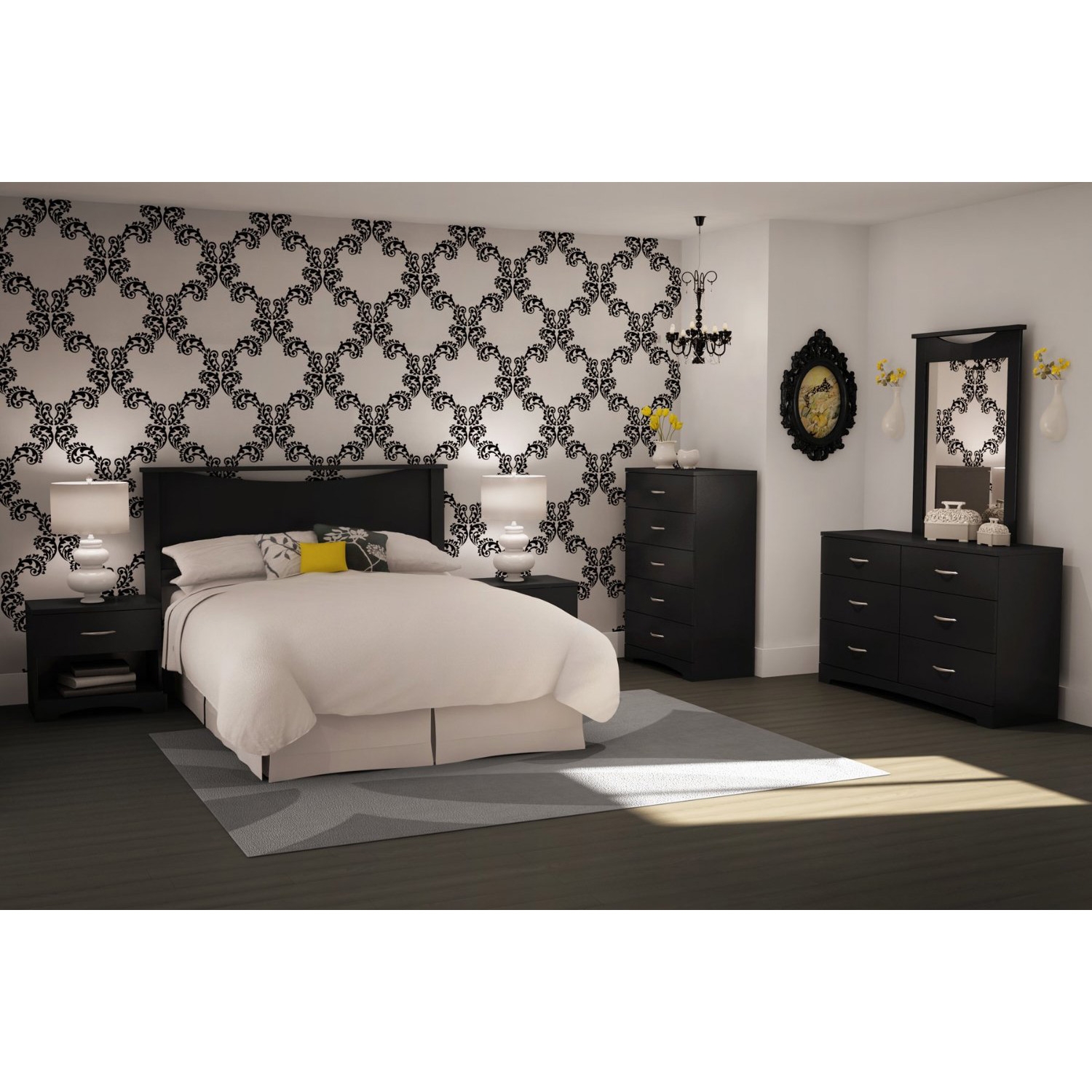 6-Drawer Dresser for Contemporary Bedroom in Black Finish - Image 4