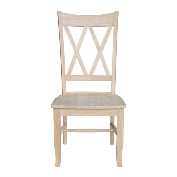 Set of 2 - Traditional Unfinished Wood Dining Chairs - Image 2
