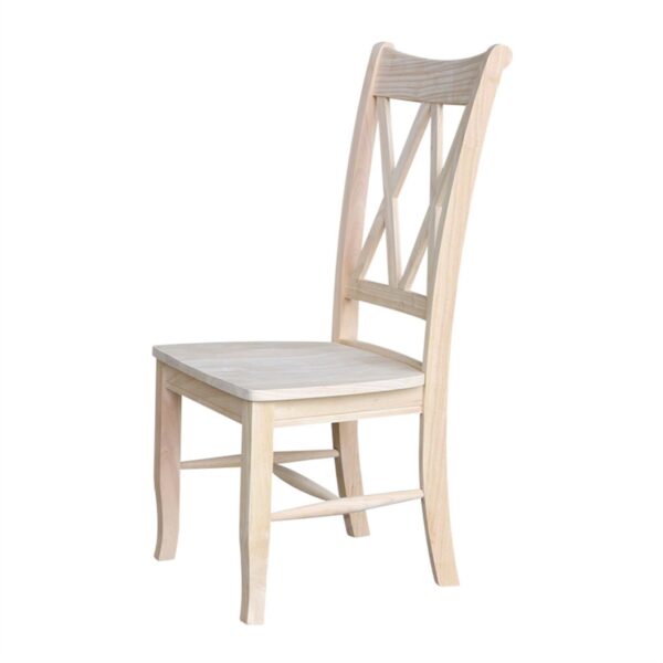 Set of 2 - Traditional Unfinished Wood Dining Chairs - Image 3
