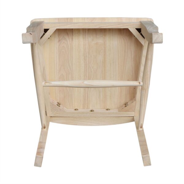 Set of 2 - Traditional Unfinished Wood Dining Chairs - Image 5