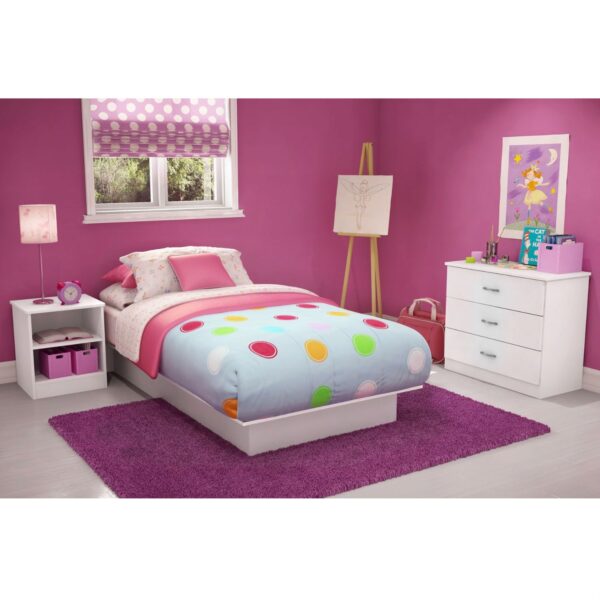 Twin size Modern Platform Bed Frame in White Finish - Image 3
