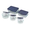 10 Piece Glass Bakeware Set w/ Blue Lids Oven Microwave Dishwasher Freezer Safe - Image 2