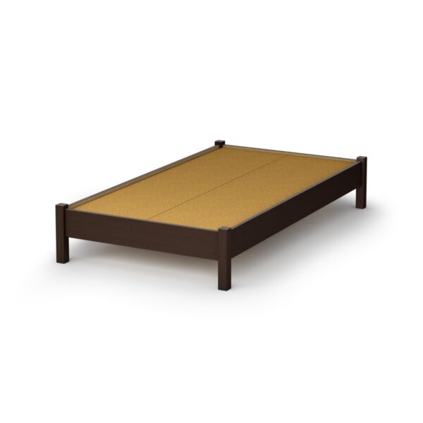 Twin size Modern Platform Bed Frame in Chocolate Brown Finish - Image 2