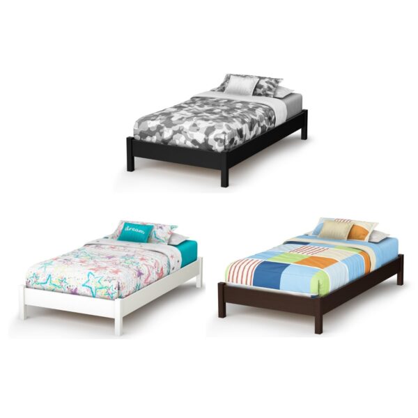Twin size Modern Platform Bed Frame in Chocolate Brown Finish - Image 3