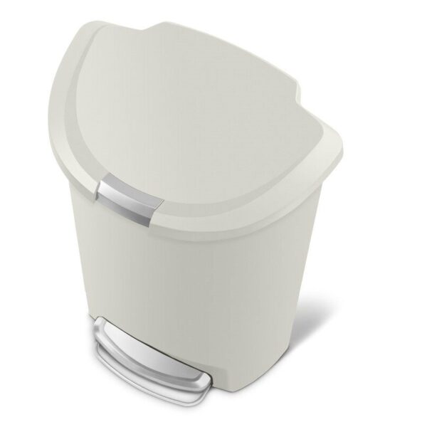 Heavy Duty 13-Gallon Kitchen Trash Can with Step Open Lid in Beige Stone - Image 3