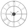 Round 24-inch Metal Wall Clock with Roman Numerals