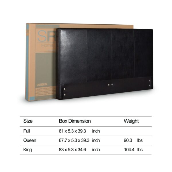 King size Faux Leather Platform Bed Frame with Headboard in Espresso - Image 4