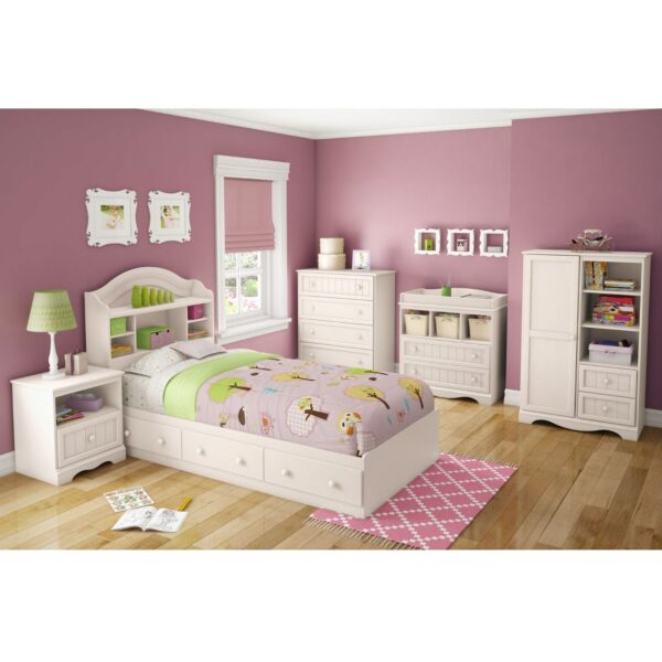Twin size Arched Bookcase Headboard in White Wood Finish - Image 2