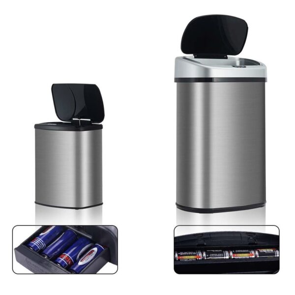 Modern No-Touch Motion Activated Kitchen Trash Can - Set of 2 - Image 3