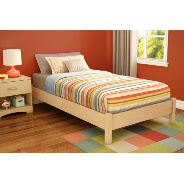 Twin size Platform Bed Frame in Natural Wood Finish - Image 2
