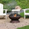 25 Inch Copper Chalice Steel Fire Pit with Spark Screen - Image 4