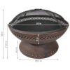 25 Inch Copper Chalice Steel Fire Pit with Spark Screen - Image 5