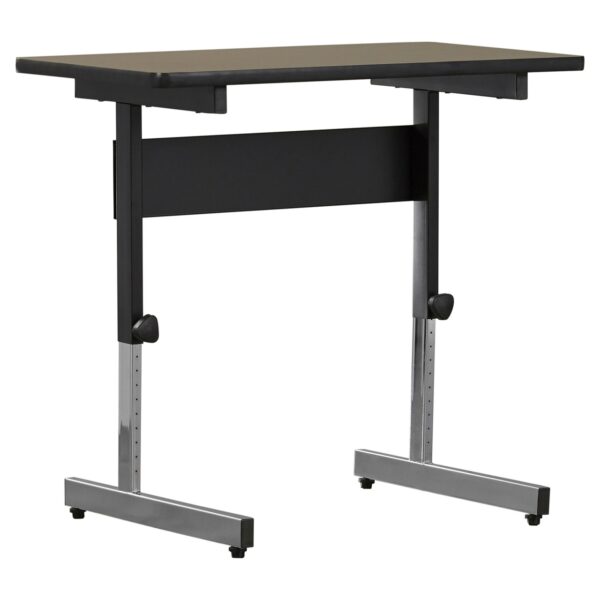 Stand Up Desk Adjustable Height Sitting Standing Writing Table in Walnut - Image 2
