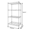 Silver Metal 4-Shelf Wire Shelving Unit Storage Rack - Image 2