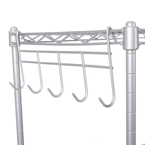 Silver Metal 4-Shelf Wire Shelving Unit Storage Rack - Image 3
