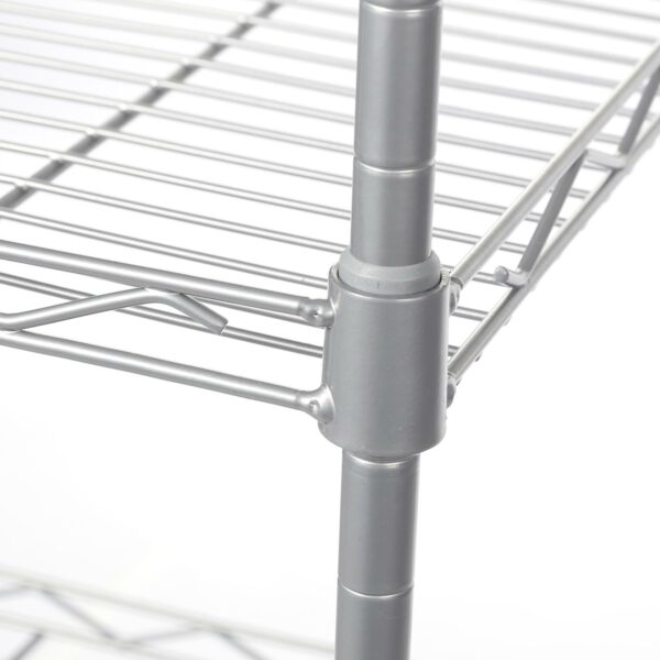 Silver Metal 4-Shelf Wire Shelving Unit Storage Rack - Image 4