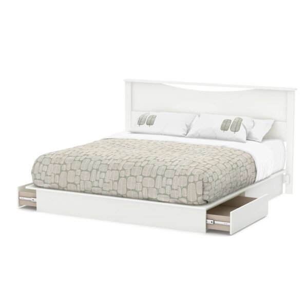 King size Contemporary Headboard in White Wood Finish - Image 2