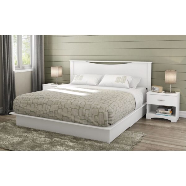 King size Contemporary Headboard in White Wood Finish - Image 3